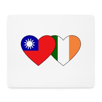 Taiwan Ireland Flag Heart - Mouse Pad (horizontal) - white - Front