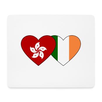 Hong Kong Ireland Flag Heart - Mouse Pad (horizontal) - white - Front