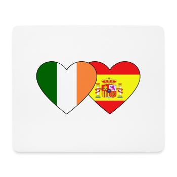 Ireland Spain Flag Heart - Mouse Pad (horizontal) - white - Front