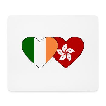 Ireland Hong Kong Flag Heart - Mouse Pad (horizontal) - white - Front