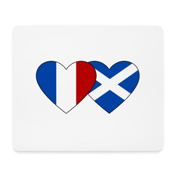 France Scotland Flag Heart - Mouse Pad (horizontal) - white - Front