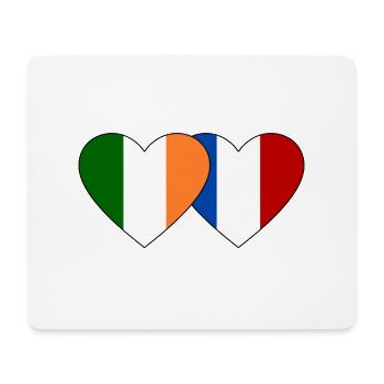Ireland France Flag Heart - Mouse Pad (horizontal) - white - Front