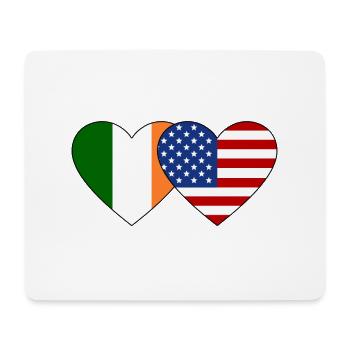 Ireland USA Flag Heart - Mouse Pad (horizontal) - white - Front