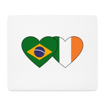 Brazil Ireland Flag Heart - Mouse Pad (horizontal) - white - Front