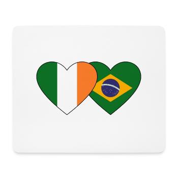 Ireland Brazil Flag Heart - Mouse Pad (horizontal) - white - Front