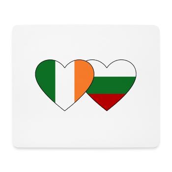 Ireland Bulgaria Flag Heart - Mouse Pad (horizontal) - white - Front