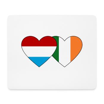 Luxembourg Ireland Flag Heart - Mouse Pad (horizontal) - white - Front