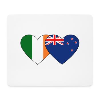 Ireland New Zealand Flag Heart - Mouse Pad (horizontal) - white - Front
