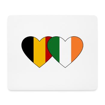Belgium Ireland Flag Heart - Mouse Pad (horizontal) - white - Front