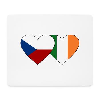 Czech Republic Ireland Flag Heart - Mouse Pad (horizontal) - white - Front
