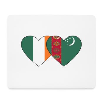 Irland Turkmenistan Flagge Herz - Mousepad (Querformat) - Weiß - Vorne