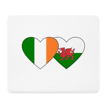 Ireland Wales Flag Heart - Mouse Pad (horizontal) - white - Front