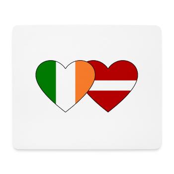 Irlande Lettonie Flag Heart - Tapis de souris (format paysage) - blanc - Devant