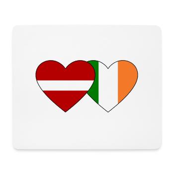 Latvia Ireland Flag Heart - Mouse Pad (horizontal) - white - Front
