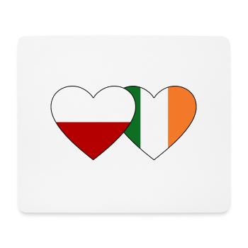 Poland Ireland Flag Heart - Mouse Pad (horizontal) - white - Front