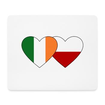Irland Polen Flagge Herz - Mousepad (Querformat) - Weiß - Vorne