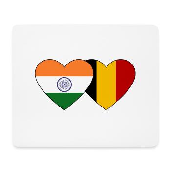 India Belgium Flag Heart - Mouse Pad (horizontal) - white - Front