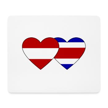 Austria Costa Rica Flag Heart - Mouse Pad (horizontal) - white - Front