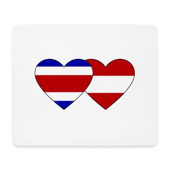 Costa Rica Austria Flag Heart - Mouse Pad (horizontal) - white - Front