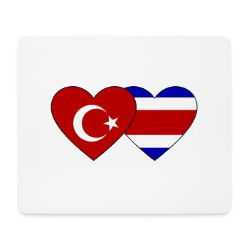 Turkey Costa Rica Flag Heart - Mouse Pad (horizontal) - white - Front