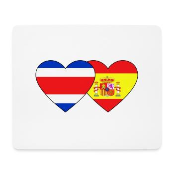 Costa Rica Espagne Drapeau Coeur - Tapis de souris (format paysage) - blanc - Devant
