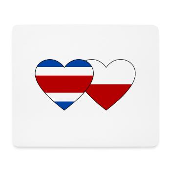Costa Rica Pologne Drapeau Coeur - Tapis de souris (format paysage) - blanc - Devant
