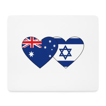 Australia Israel Flag Heart - Mouse Pad (horizontal) - white - Front