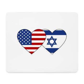 USA Israel Flag Heart - Mouse Pad (horizontal) - white - Front
