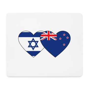 Israel Neuseeland Flagge Herz - Mousepad (Querformat) - Weiß - Vorne