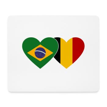 Brazil Belgium Heart Flag - Mouse Pad (horizontal) - white - Front