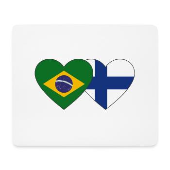 Brasilien Finnland Flagge Herz - Mousepad (Querformat) - Weiß - Vorne