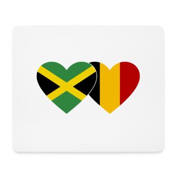 Jamaika Belgien Herz Flagge - Mousepad (Querformat) - Weiß - Vorne