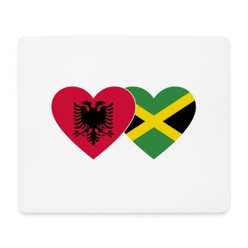 Albanien Jamaika Herz Flagge - Mousepad (Querformat) - Weiß - Vorne