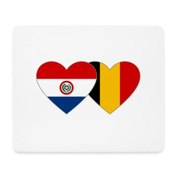 Paraguay Belgium Heart Flag - Mouse Pad (horizontal) - white - Front