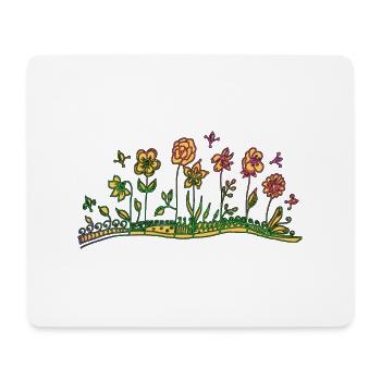 Fleur - Tapis de souris (format paysage) - blanc - Devant