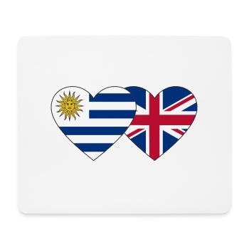 Uruguay Angleterre Drapeau du cœur - Tapis de souris (format paysage) - blanc - Devant