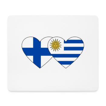 Finlande Uruguay Drapeau du cœur - Tapis de souris (format paysage) - blanc - Devant