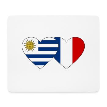 Uruguay France Drapeau du Cœur - Tapis de souris (format paysage) - blanc - Devant