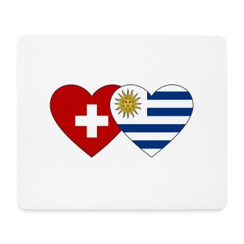 Suisse Uruguay Drapeau Coeur - Tapis de souris (format paysage) - blanc - Devant