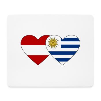 Österreich Uruguay Herz Flagge - Mousepad (Querformat) - Weiß - Vorne