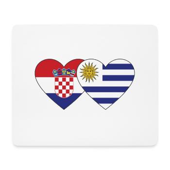 Croatie Uruguay Drapeau du cœur - Tapis de souris (format paysage) - blanc - Devant