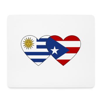Uruguay Puerto Rico Heart Flag - Mouse Pad (horizontal) - white - Front