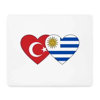 Turquie Uruguay Drapeau du Cœur - Tapis de souris (format paysage) - blanc - Devant