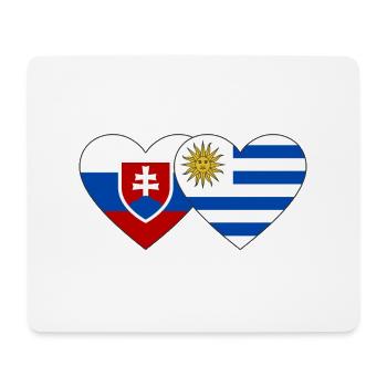 Slovakia Uruguay Heart Flag - Mouse Pad (horizontal) - white - Front