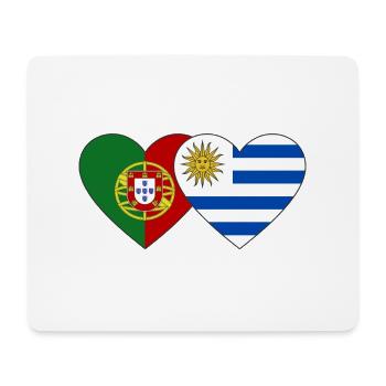 Portugal Uruguay Drapeau du Cœur - Tapis de souris (format paysage) - blanc - Devant