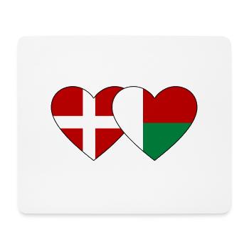 Denmark Madagascar Heart Flag - Mouse Pad (horizontal) - white - Front