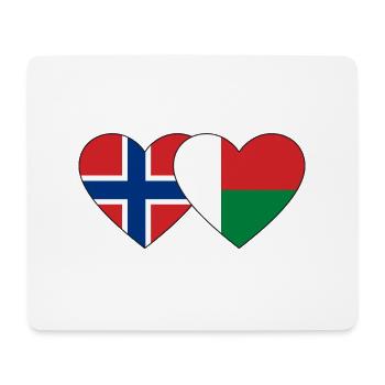 Norway Madagascar Heart Flag - Mouse Pad (horizontal) - white - Front