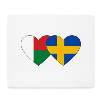 Madagascar Sweden Heart Flag - Mouse Pad (horizontal) - white - Front