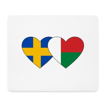Sweden Madagascar Heart Flag - Mouse Pad (horizontal) - white - Front