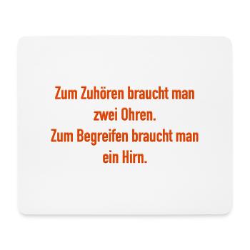 Ohren und Hirn - Mousepad (Querformat) - Weiß - Vorne
